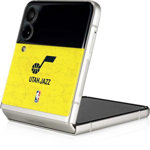 NBA Utah Jazz Yellow Texture Galaxy Z Flip3 5G Skin